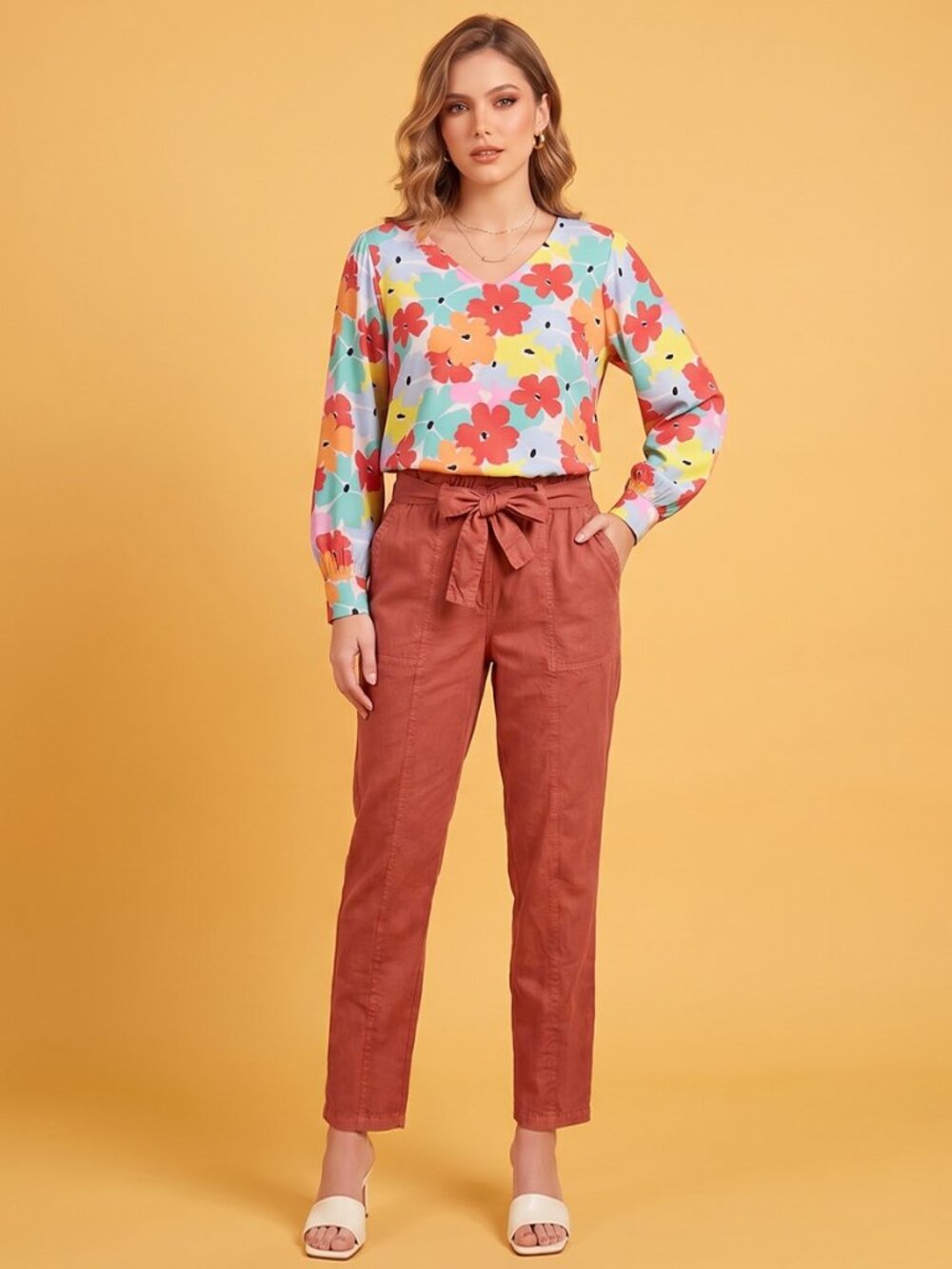 Michelle McDowell Rayon Multi-Color Blouse - Picture 10 of 10